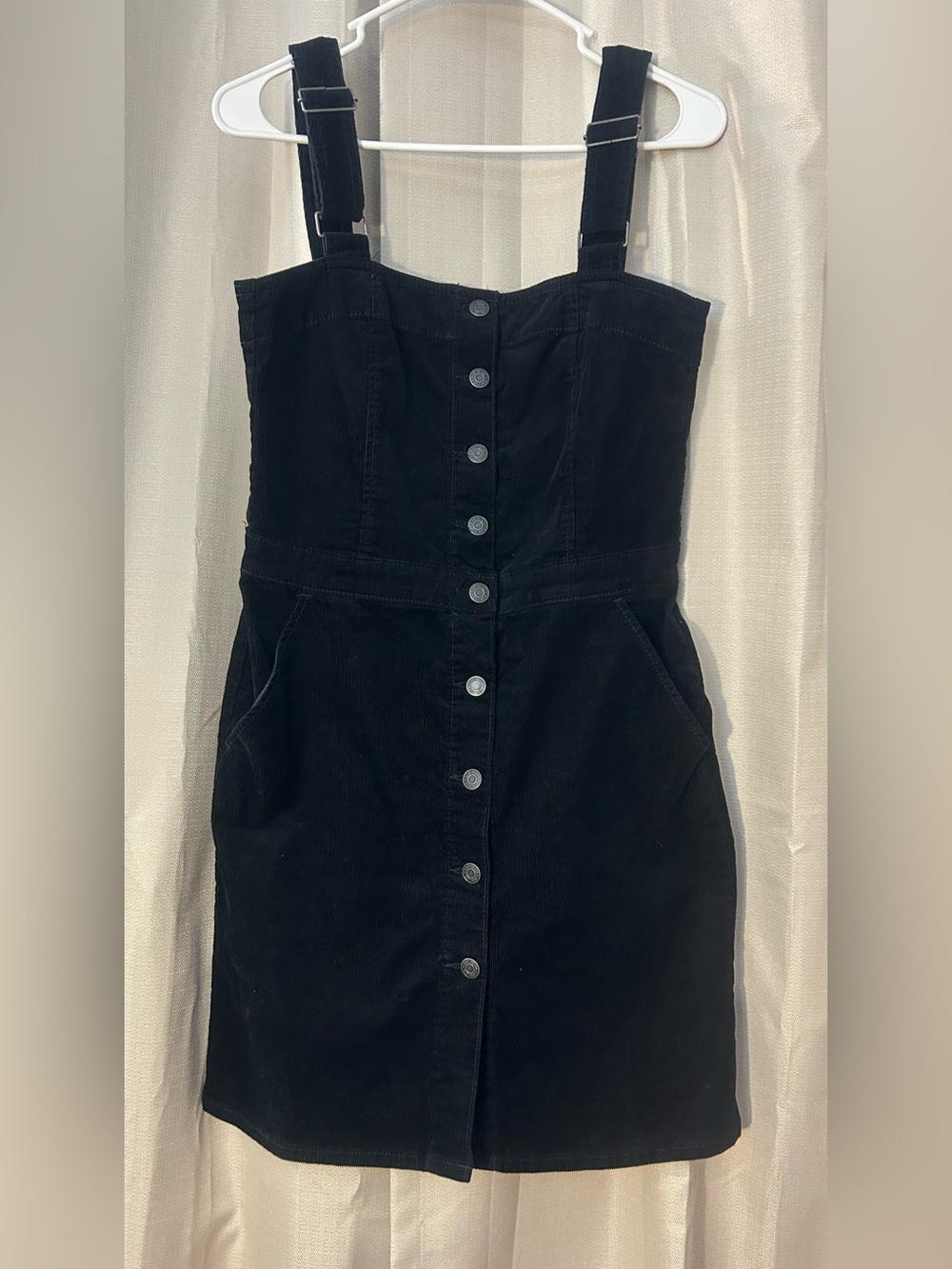 Gap Denim Black Corduroy Overall Dress – Size S